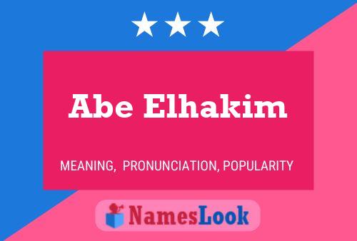 Abe Elhakim 名字海报