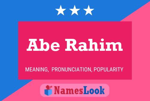 Abe Rahim 名字海报