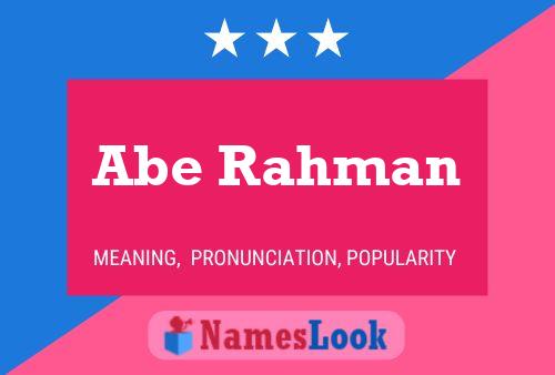 Abe Rahman 名字海报