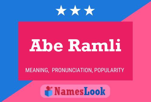 Abe Ramli 名字海报