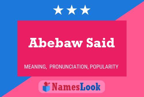 Abebaw Said 名字海报