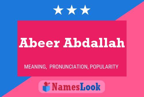 Abeer Abdallah 名字海报