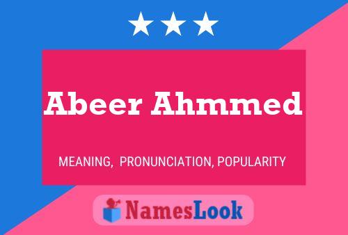 Abeer Ahmmed 名字海报