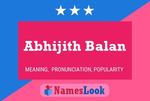 Abhijith Balan 名字海报