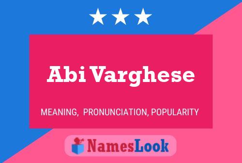 Abi Varghese 名字海报