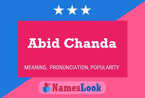 Abid Chanda 名字海报