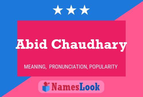 Abid Chaudhary 名字海报