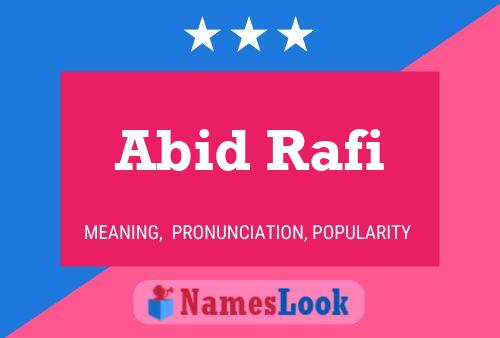 Abid Rafi 名字海报