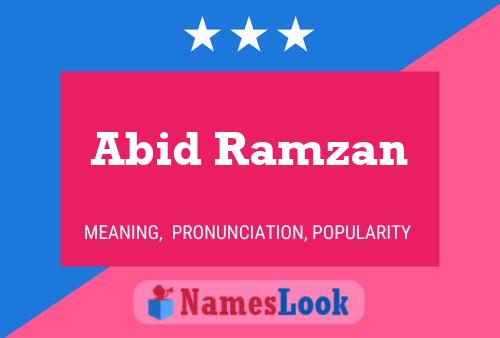 Abid Ramzan 名字海报