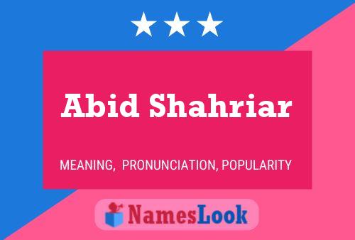 Abid Shahriar 名字海报