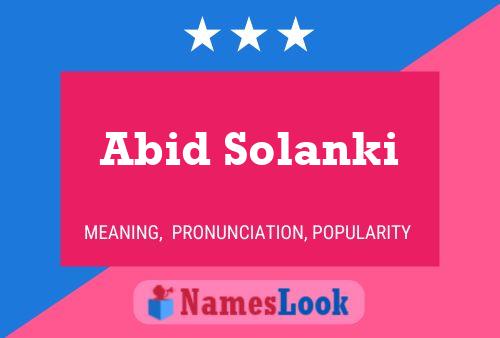 Abid Solanki 名字海报