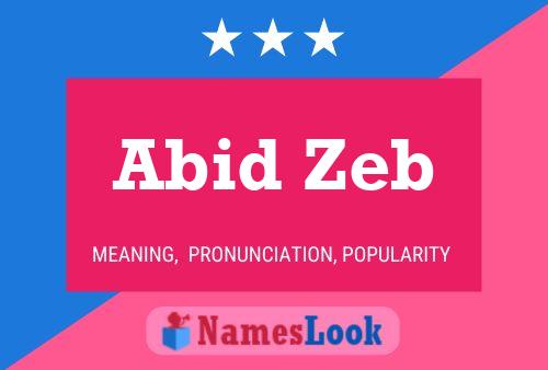 Abid Zeb 名字海报