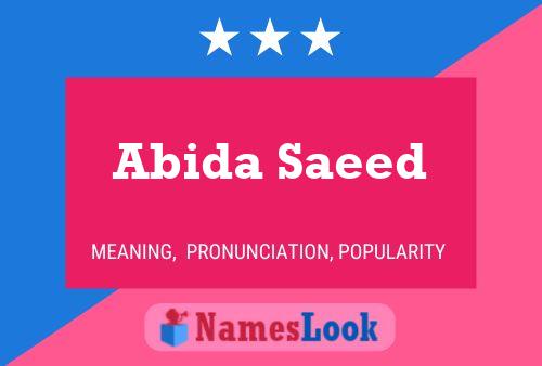 Abida Saeed 名字海报