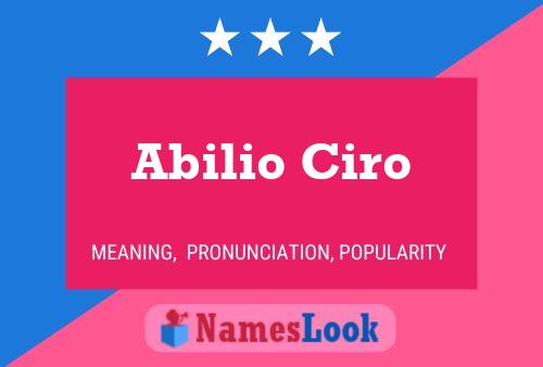 Abilio Ciro 名字海报