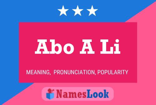 Abo A Li 名字海报