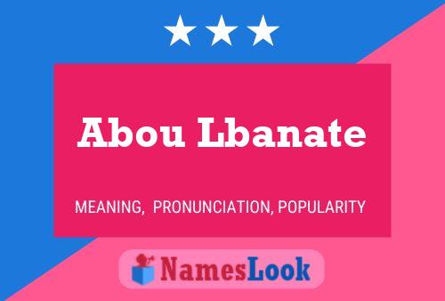 Abou Lbanate 名字海报