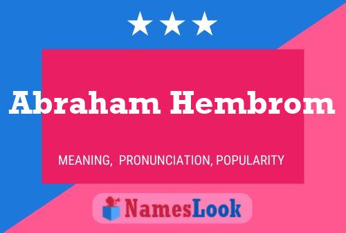 Abraham Hembrom 名字海报