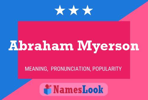 Abraham Myerson 名字海报