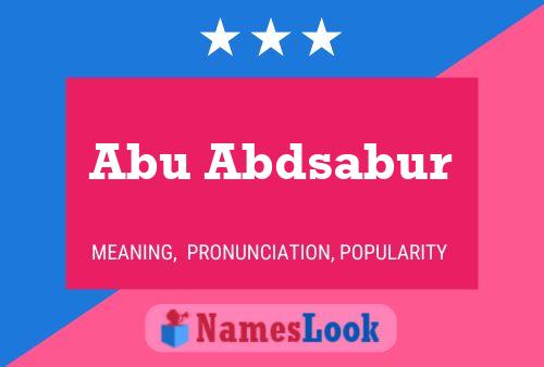 Abu Abdsabur 名字海报