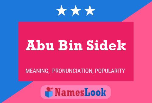 Abu Bin Sidek 名字海报