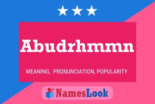 Abudrhmmn 名字海报