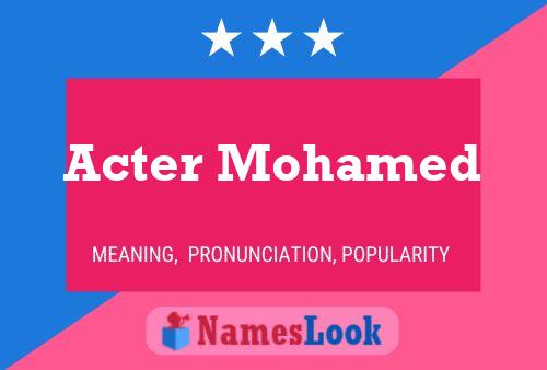 Acter Mohamed 名字海报