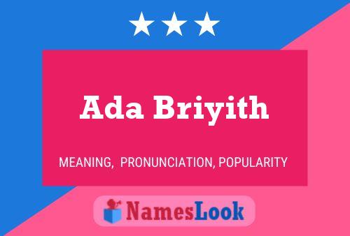 Ada Briyith 名字海报