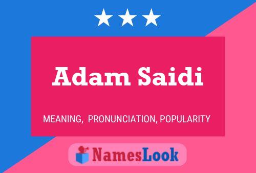 Adam Saidi 名字海报