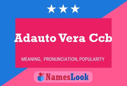 Adauto Vera Ccb 名字海报