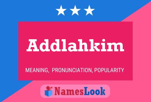 Addlahkim 名字海报