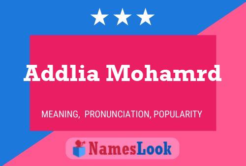 Addlia Mohamrd 名字海报