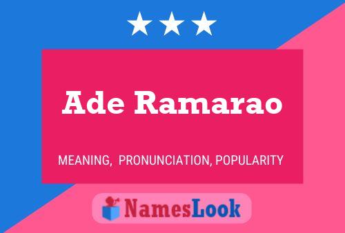 Ade Ramarao 名字海报