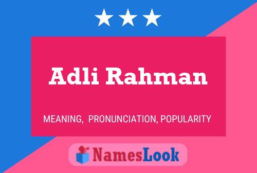 Adli Rahman 名字海报