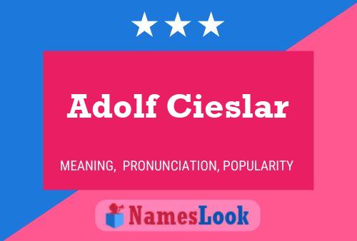 Adolf Cieslar 名字海报