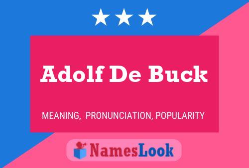 Adolf De Buck 名字海报