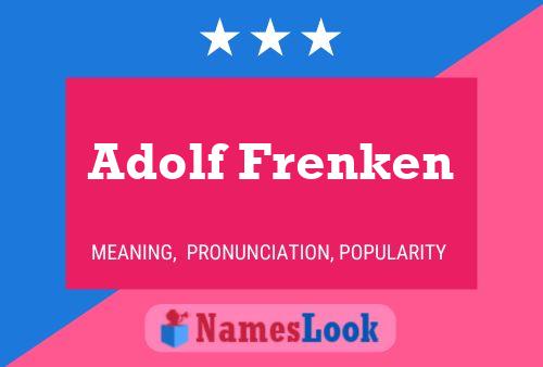 Adolf Frenken 名字海报