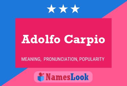 Adolfo Carpio 名字海报