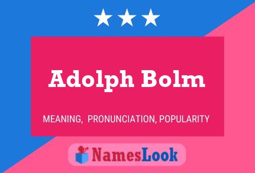 Adolph Bolm 名字海报