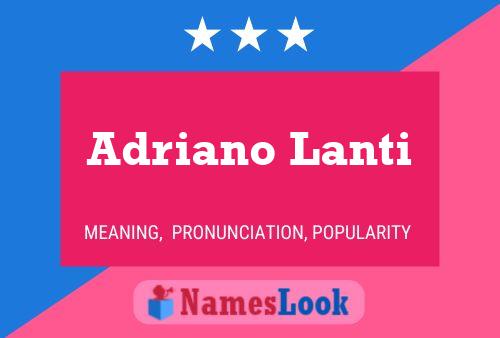 Adriano Lanti 名字海报