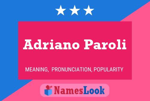 Adriano Paroli 名字海报