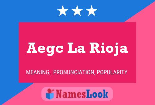 Aegc La Rioja 名字海报