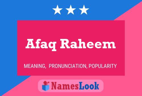 Afaq Raheem 名字海报