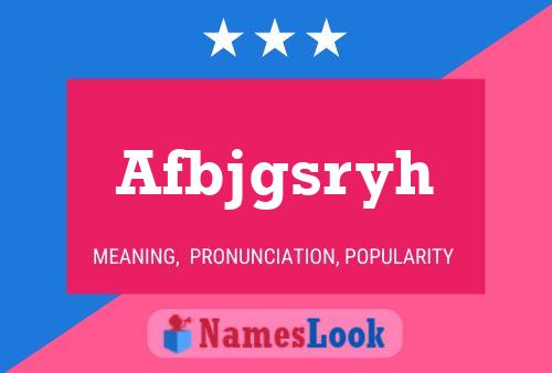 Afbjgsryh 名字海报