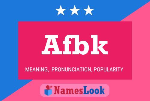 Afbk 名字海报