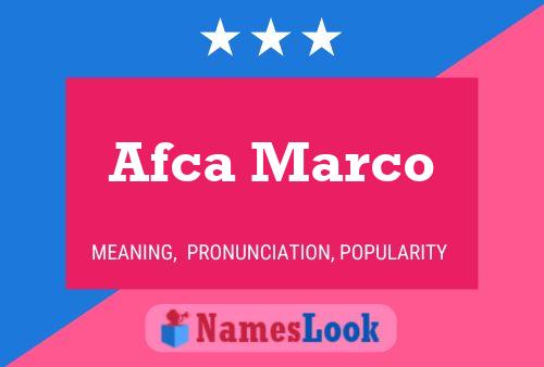 Afca Marco 名字海报