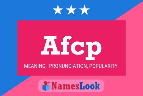 Afcp 名字海报