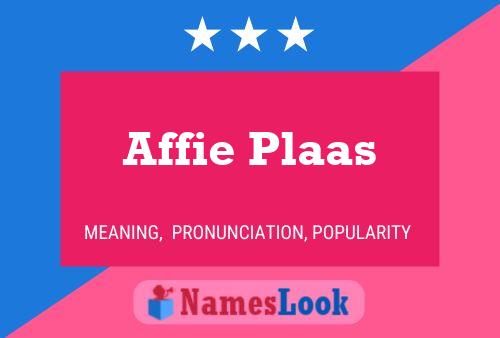 Affie Plaas 名字海报