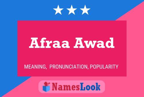 Afraa Awad 名字海报