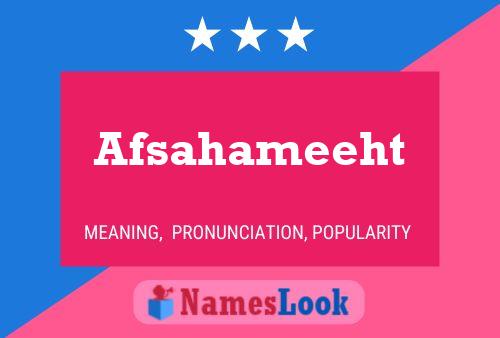 Afsahameeht 名字海报