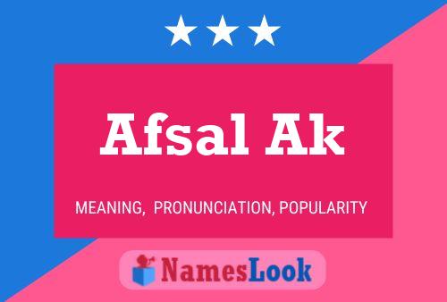 Afsal Ak 名字海报